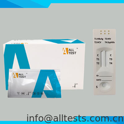 Un buon prezzo. Test rapido combinato HBsAg/HCV e HIV/Sifilide con tempo di lettura di 15 minuti Alta precisione per campioni di sangue intero/siero/plasma in linea
